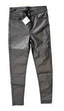 Damen Jeans Schwarz Glanz Gr 24 Neu