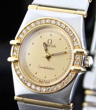 OMEGA CONSTELLATION  DAMEN ARMBANDUHR STAHL/GOLD 32 Diamanten ca. 0,32ct + BOX