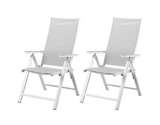 LIVARNO home Alu-Hochlehner Gartenstuhl »Houston« 2er Set weiß/hellgrau*besch.VP