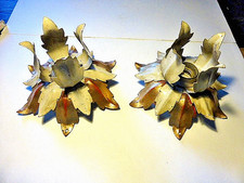 Wandlampen antik , Florentiner Optik , 2 Stück , Gold - Rot - Weiß - Grün