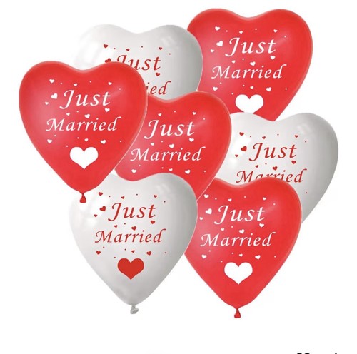 Just married ballons herz - married,