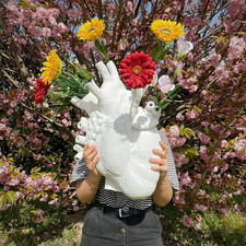 SELETTI Vase Blumengefäß Love in Bloom Riesen weiß H 60 cm Fiberglas