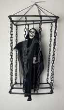 Halloween Deko, Hexe im Käfig, mit Licht und Sound, Zum Hängen, mit Batterie