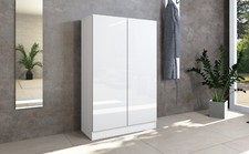 Schuhschrank 2 Türen Kommode Regal Ordnungssystem Modern Weiß Hochglanz VAASA