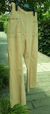 Hose Damenhose - Gr. XL 50 - beige-braun - veganes Leder - Alcantara Haptik