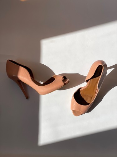 Nude peeptoes high heels - ,