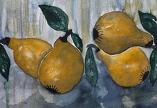 Birnen original aquarell - original,