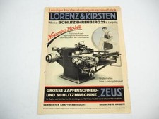 Lorenz Kirsten Holzbearbeitungsmaschinen Leipzig Böhlitz Ehrenberg Prospekt 1931