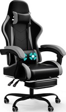 Ergonomischer Gaming Stuhl Racing Bürostuhl PC Stuhl Fußstütze Lendenstütze