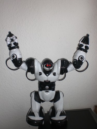 Roboter schwarz weiß