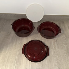 Tupperware - Micro 3 Gar Set in rot,  4 Tlg Turmkochen Töpfe Deckel Mikrowelle