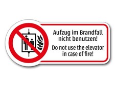 5 Aufkleber - Aufzug im