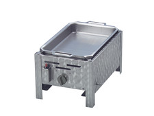 Grill 1 flammig 34 x 27 x 53 cm, Gasgrill Edelstahl  mit Stahlpfanne, H: 6 cm