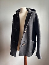 ORIGINAL MONTGOMERY DUFFLE Pea COAT 18 16 kurz schwarz Wolle Tartan Duffel warm