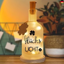  LED Flaschenlicht mit Spruch - Lucky Licht,Beleuchtete Flasche, Dekoflaschen 