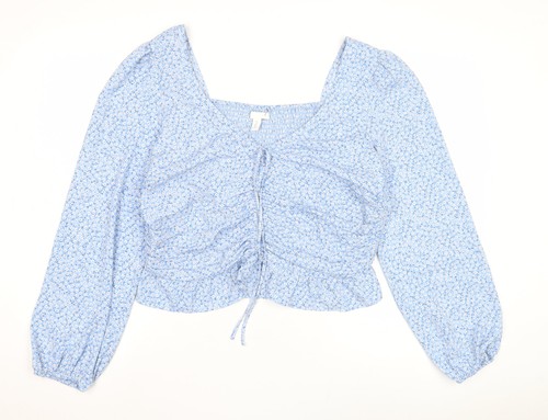 Cropped bluse damen blau - cropped-bluse,
