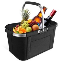 Einkaufskorb Faltbar 30L Groß Picknickkorb Einkauf korb für Einkaufen Picknick