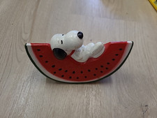 Vintage Peanuts Snoopy Ceramic Watermelon Money Box Retro Collectible Spardose