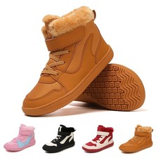 Warm Gefüttert Jungen Mädchen Winterstiefel Barfußschuhe Rutschfest Winterschuhe