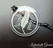 1 Schlüsselanhänger Acryl - klar inkl. Gravur - Valentinstag Liebe Partner Love