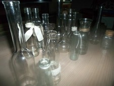 14x Kleine Glasflaschen Blumenvasen Dekoflaschen Tischschmuck bastel verschieden