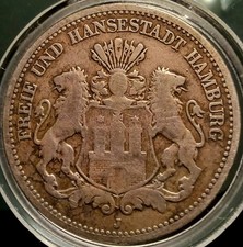 2 Mark Silber 1876 J Hamburg