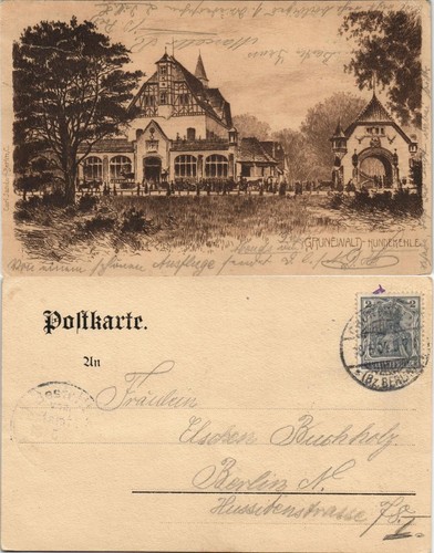 Ansichtskarte grunewald berlin - ansichtskarte, grunewald-berlin