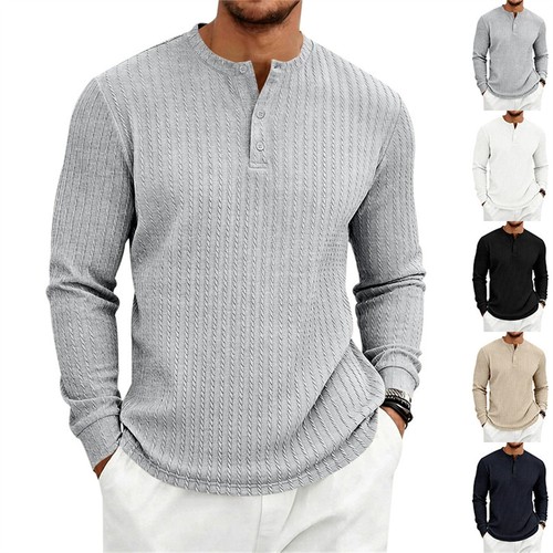 Herren henley hemd knopfleiste - henley,