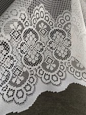 Gardine Vorhänge Textil Stoff Meterware Netzstruktur floral rein weiß Höhe 1,44m