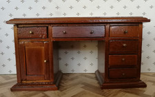 Schreibtisch mit Schubladen Historismus Roombox Holz MINIATUR Möbel Handmade