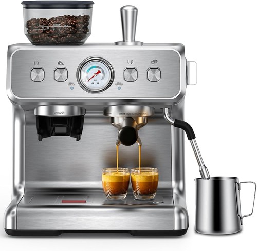 Edelstahl espressomaschine mit - edelstahl,