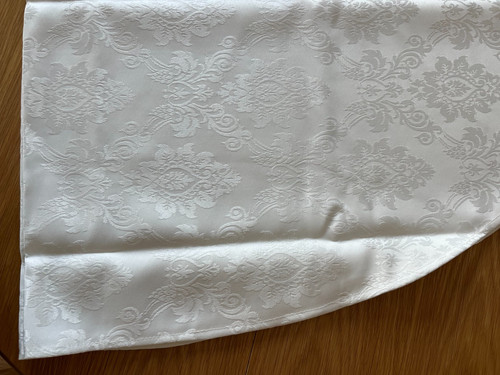 Tischdecke weiß damast - weiß, oval