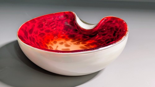 Murano glas aschenbecher - murano, rot