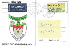 (337) Bundeswehr-Feldpost: 4212 Heeresübung "Fränkischer Schild"; Postkarte 1986