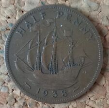 Münze, Großbritannien, Half Penny, 1938, Georgius VI & Schiff
