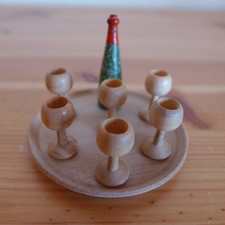 Geschirr Holz Tablett mit