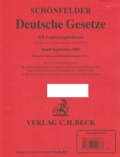 Schönfelder deutsche gesetze - deutsche,