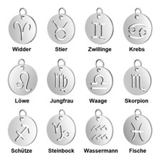Sternzeichen Sterne Halskette mit Anhänger Kette Edelstahl Horoskop Geschenk