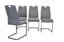 4 x Schwingstühle Webstoff anthrazit Schwinger Freischwinger Set modern design