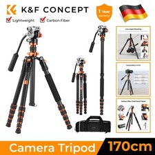 K&F Concept 173cm Carbon Kamera Stativ,Videostativ mit Fluidkopf Einbeinstativ