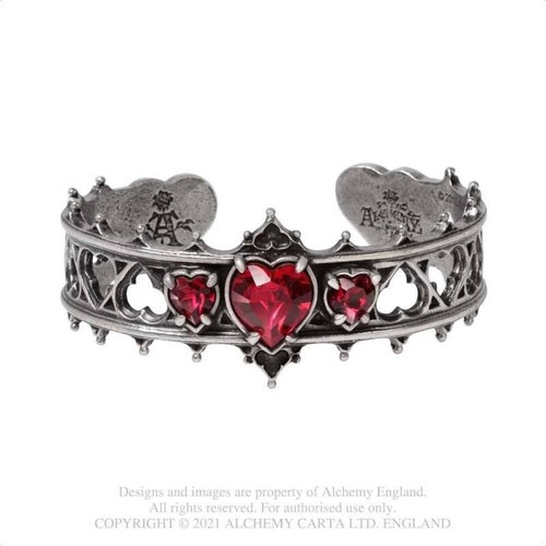 Gothic rotes herz armreif - herz,