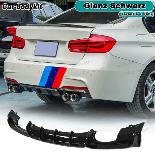 Gloss black rear diffuser - black,