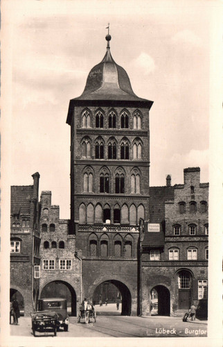 Lübeck burgtor schild - ak,