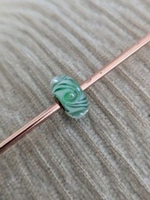 Trollbeads grün-weiß Swirl Unikat Bead OOAK