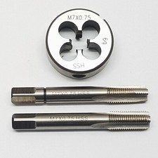 M7 x 0,75 Schneideisen + 2 tlg. Handgewindebohrer Feingewinde Gewindebohrer