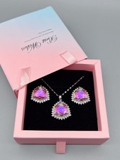 Luxus Schmuckset Vergoldet Kristall Element Damen Geschenk Neu