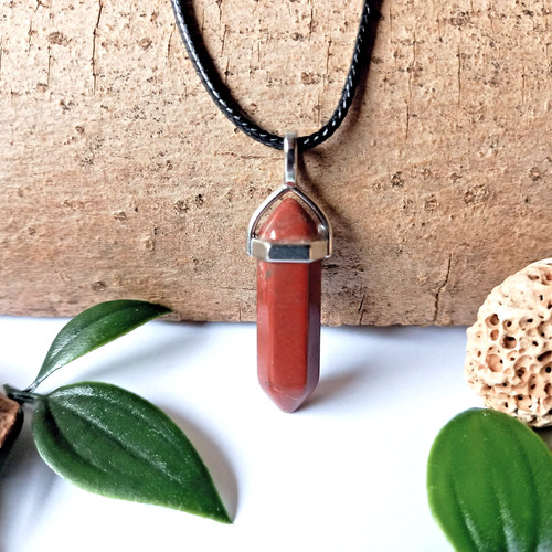 Roter jaspis spitze kette - /,