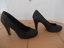 Plateau Pumps High Heels s.Oliver Gr. 38 schwarz Glitzer Stilettoabsatz 10,5 cm