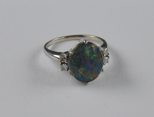 Weißgold opal dublette - opal,