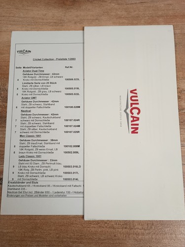 Vulcain uhr 2003 broschüre - uhr, broschüre-